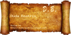 Duda Beatrix névjegykártya